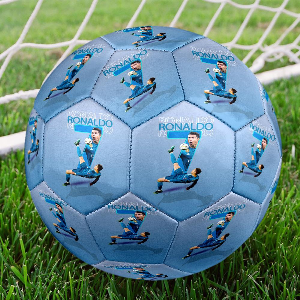Ronaldo's Iconic Strike Size 5 Soccer Football Machine Sewn Indoor/Outdoor Universal Football Perfect Commemorative Gift for Soccer Lovers