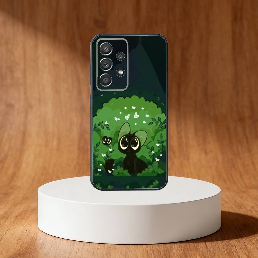 XiaoHei-Luo Cat Printed Phone Case For Samsung S25,S24,S21,S22,S23,S30,Ultra,S20,Plus,Fe,Note,10,9,5G Black Cover Samsung S20lite5G