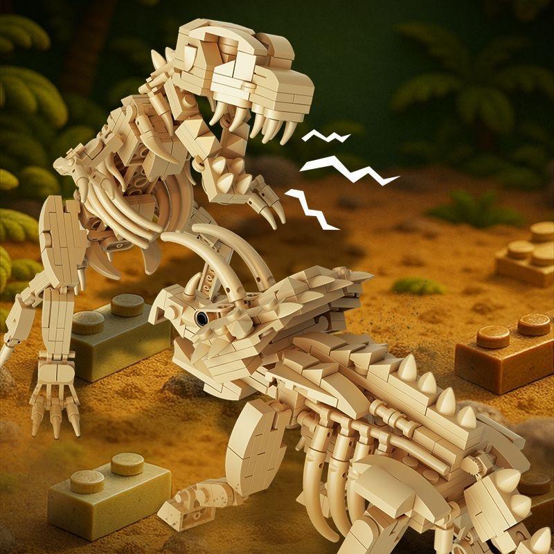 Dinosaur Skeleton Fossils Building Blocks Jurassic Park World Tyrannosaurus Rex Model Bricks Toys For Children Boy Gifts