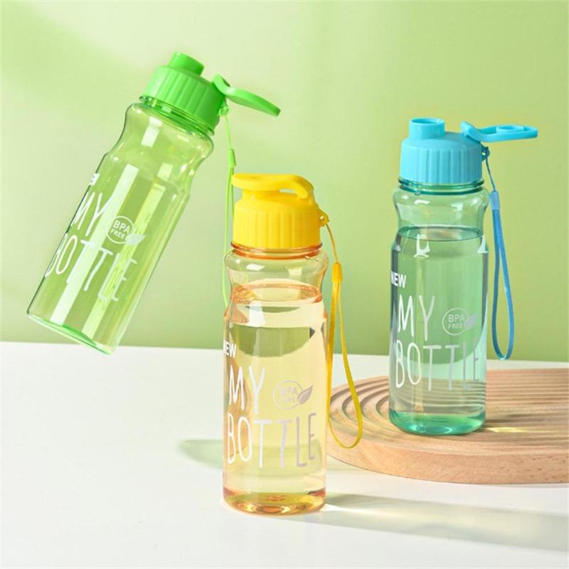 1Pc  650ml Water Cup Sport Water Bottle Couple Water Cup Plastic Portable Water Container Anti-drop Outdoor Rope Water Bottl Gift Mug WBL