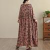 Plus size Cotton vintage floral new in dresses for women casual loose long spring autumn dress