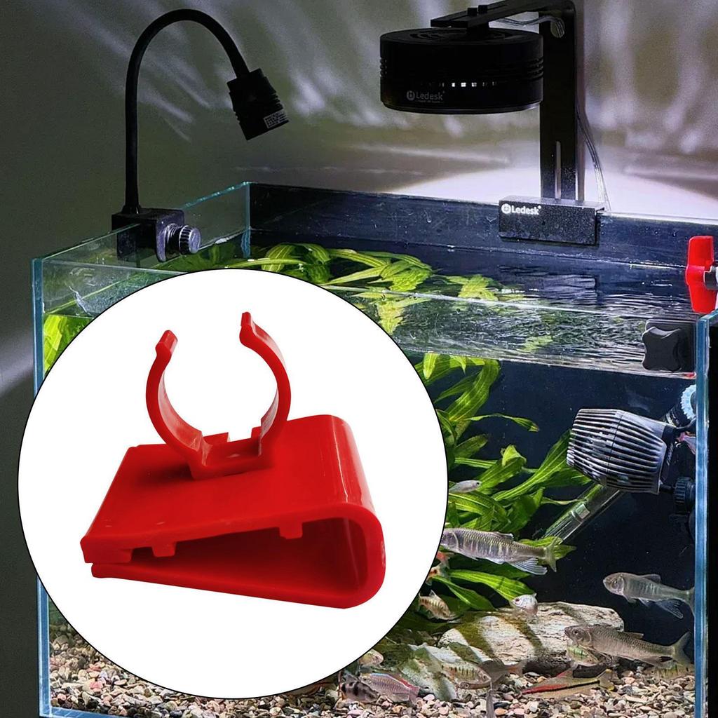 5 Pieces Fish Tank Tubing Holders,Fish Water Clamps,Hose Clamps,Red Aquarium Hose Clips,Soft