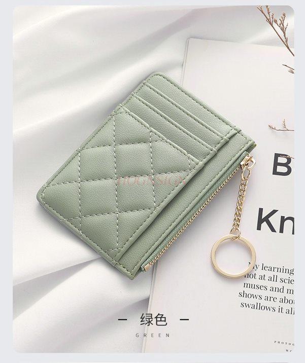 1pcs Soft sheepskin short wallet, small fragrance style diamond grid ultra-thin leather zipper mini change bag for women