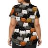 Women's V Neck Short Sleeve Work Top with Pockets Cartoon Print Medical Uniform Scrub Shirt for Healthcare Professionals