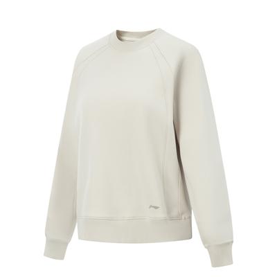 Li Ning Fitness Series Fleece Warm Lock Temperature Dry Loose Round Neck Sweatshirt Women Sweatshirt AWDV948-2