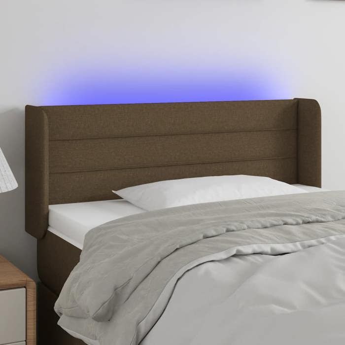 VidaXL LED Headboard Bedroom Furniture Single Bed Accessory Headboard Interior Dark Brown 3123353