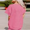 Sets for Women Summer Lounge Sets O-Neck Tops Wide Leg Crop Pants Vacation Travel Outfits