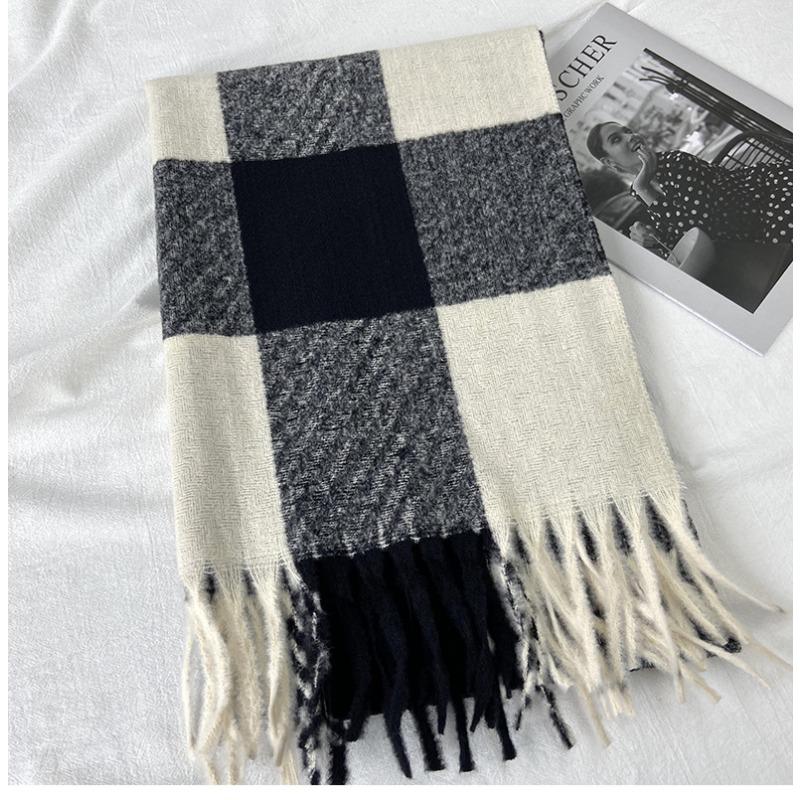 Ullrutete skjerf for kvinners vintervarme, allsidig sjal, bursdagsgave, julegave, ren ullskjerf