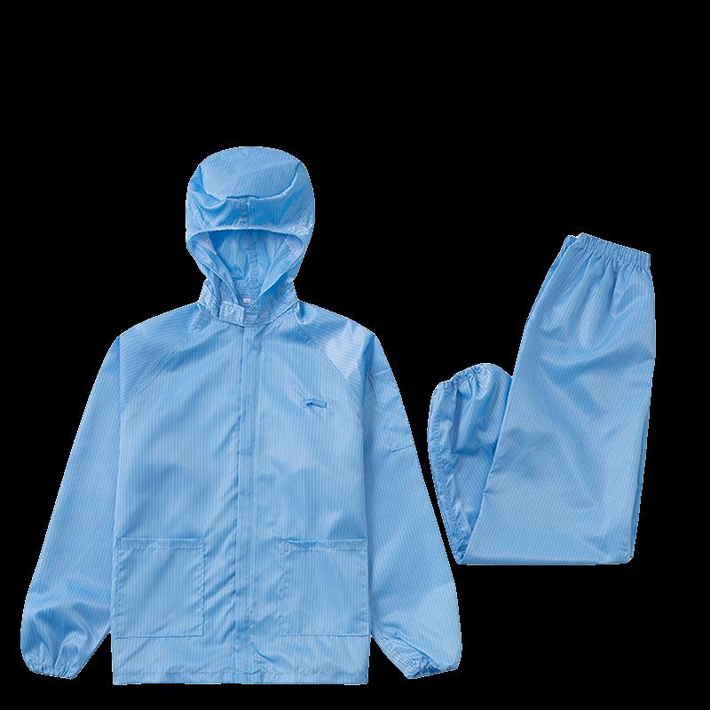 Costum antistatic cu glugă, rezistent la praf, pentru camere curate și ateliere