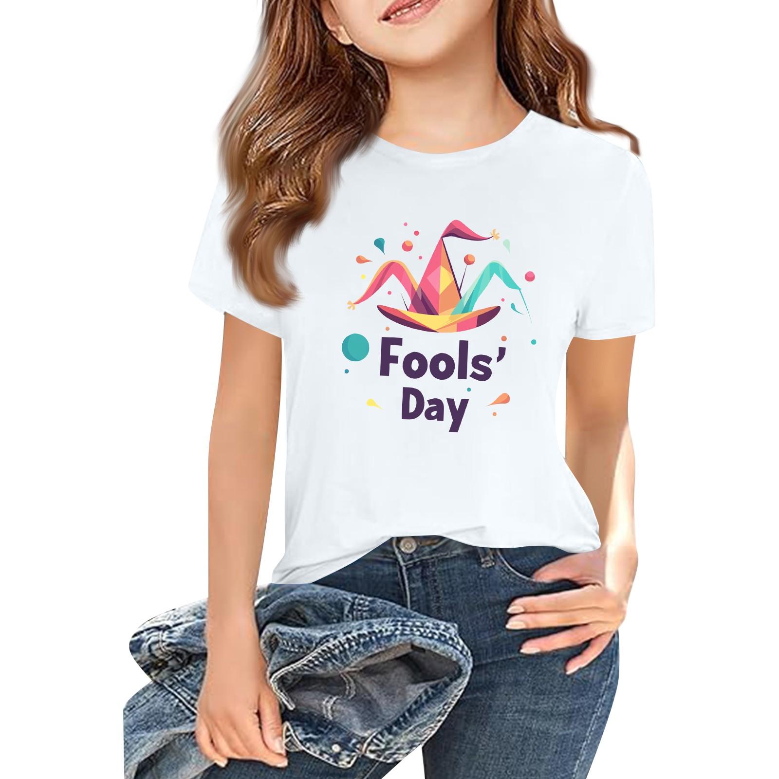 

Детская модная повседневная футболка с коротким рукавом и круглым вырезом с принтом 150 белый