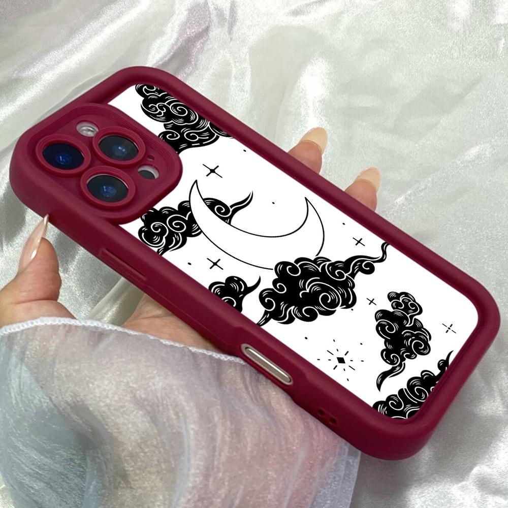 JT524 Sweet Moon for iPhone 17 16 15 14 13 12 11 Pro Max Samsung S26 S25 Ultra A17 A07 A56 A16 A15 A06 A35 A55 Xiaomi 15T Redmi 15c 14C Soft Case