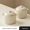 Ceramic Double Boiler Stew and Egg Custard Pot with Lid