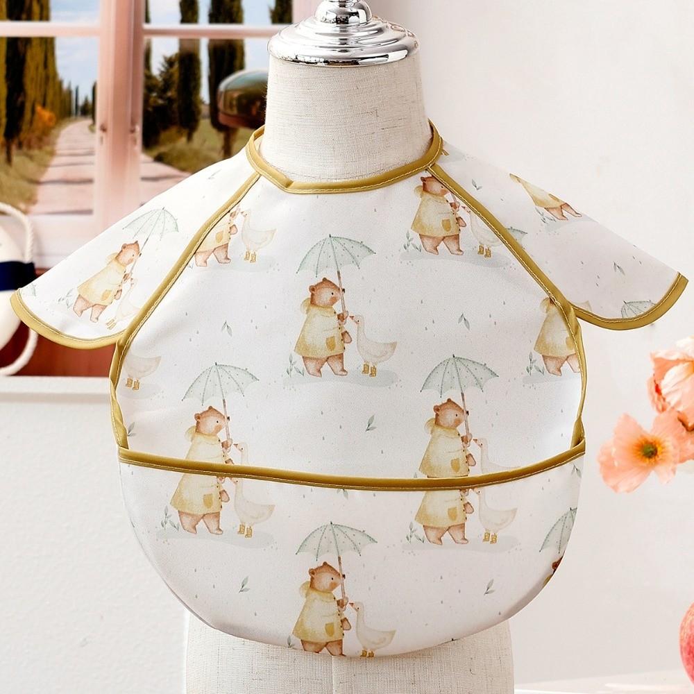 Sleeveless Design Waterproof Baby Bib Oil-resistant Material Full Body Cover Bib  Toddler Feeding