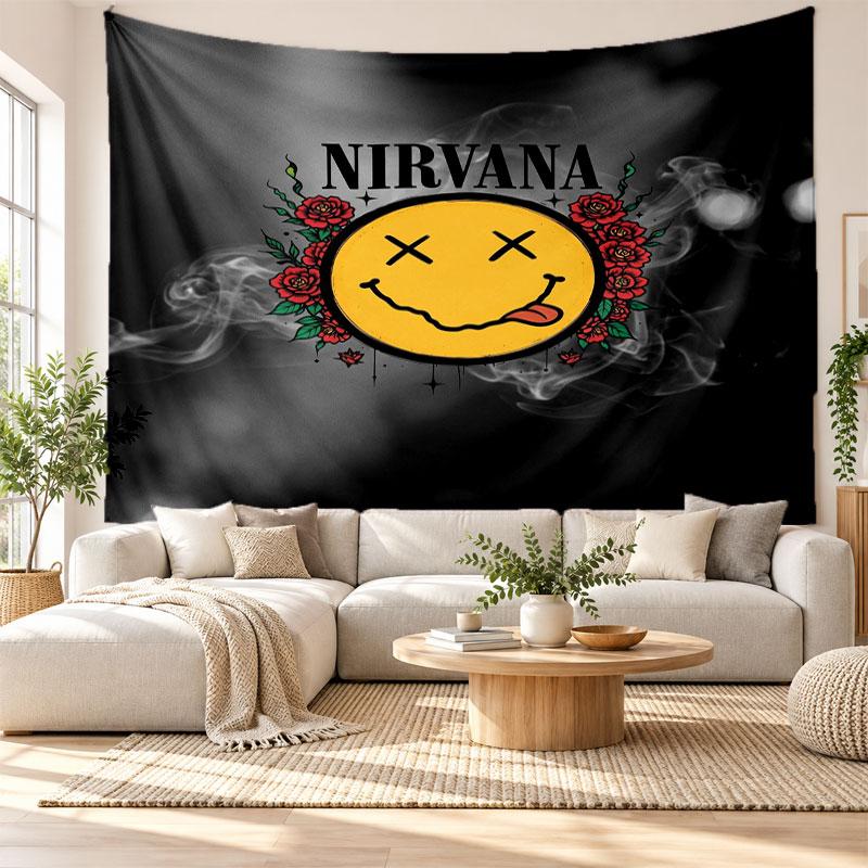 Nirvana Wandteppich, Weicher Stoff Wandbehang, Dekorative Kulisse Für Schlafzimmer Heim Wandkunst