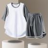 Best-Selling European-Size Basketball Set: Short Sleeve Round Neck Sporty Casual Running Outfit