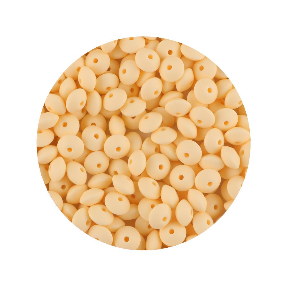 New 50pcs/lot Silicone Lentil Silicone Beads 12mm Jewelry Making Lentil Beads DIY Necklace Bracelets Jewelry Accessories