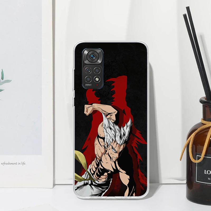 One P-Punch-Man Garou Phone Case For Xiaomi Redmi Note 15 13 14S 14 Pro Plus 12S 11S 10S 12 11E 10 11T Art Fundas Back Cover Red