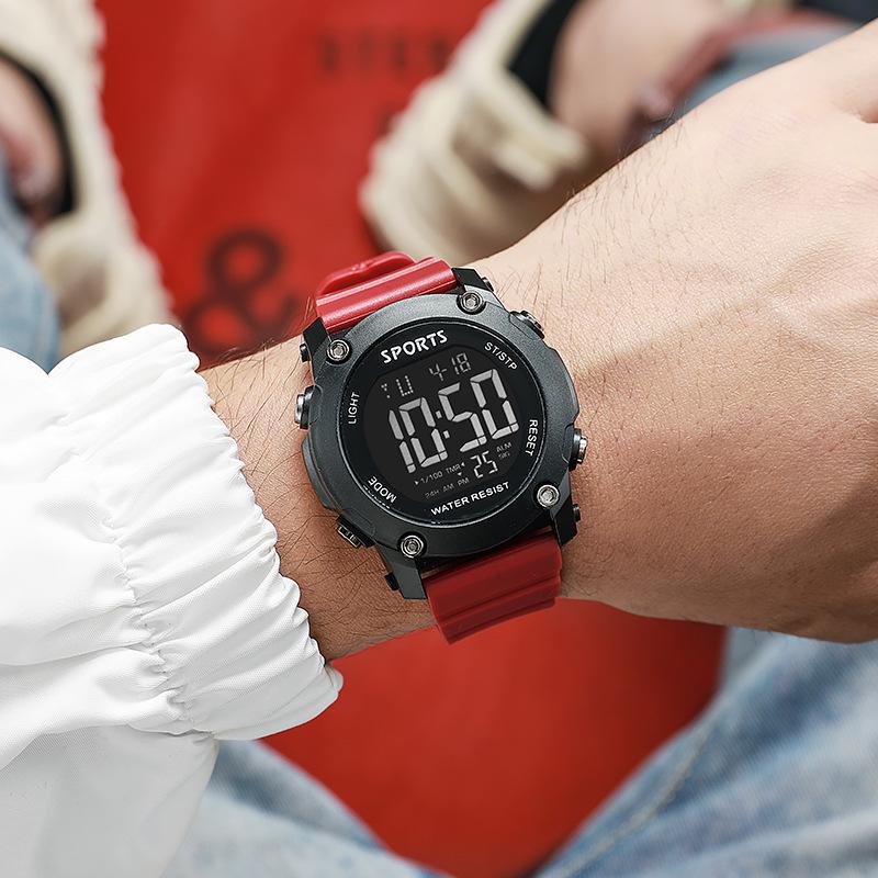 LED Digital Sports Watch: Multifunctional Alarm, Timer, Waterproof for Students & Men