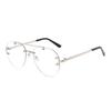 KAMMPT Rimless Pilot Sunglasses Men Classic Double Bridge Gradient Shades Trendy Vintage Fashion Multicolor Casual Sun Glasses