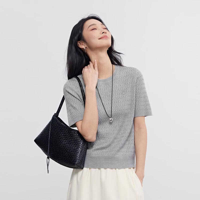 Elva' Island Women's Short Sleeve Knit Sweater