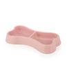 Plastic Pet Double Bowls for Cats Dogs 2-in-1 Food Water Feeder Non-Slip Durable Feeding Bowl
