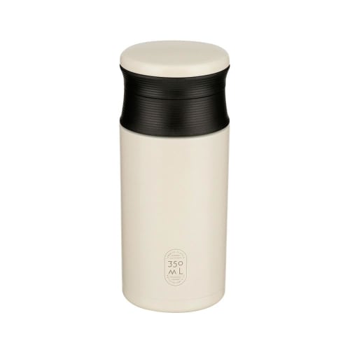 Bestco NQ-351 Stainless Steel Mug Bottle, Screw Top, 350ml, Insulated for Hot or Cold Drinks, Double-Layered Vacuum Wall, Ivory, Stainless Steel