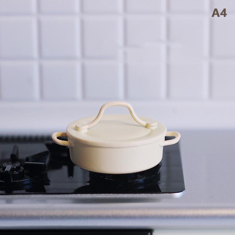 

1:12/1:6 Миниатюрный металлический горшок для кукольного домика, кастрюля для супа, кухонная утварь, аксессуары для кукольной кухни