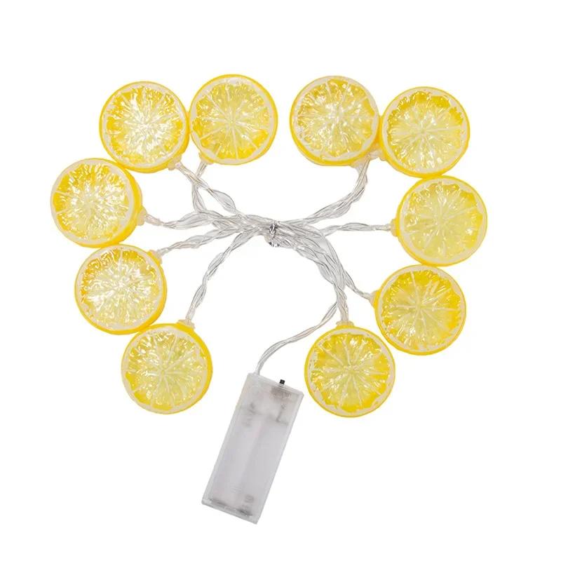 LED Lemon Garland Orange Slices String Light Yard Wedding Party Home Bedroom Shop Decoration Battery Lamps Holiday Lighting