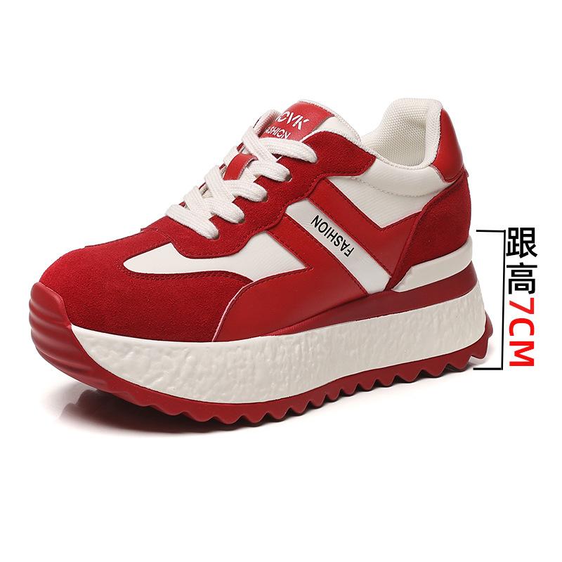 

Thick-soled inner height increase Ankola red Agande training shoes women s 2025 new casual shoes lightweight sports dad shoes 40