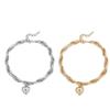 Large Chain Heart Pendant Necklace Metal Exaggerated Necklace Twisted Chain Thick Necklace  Women