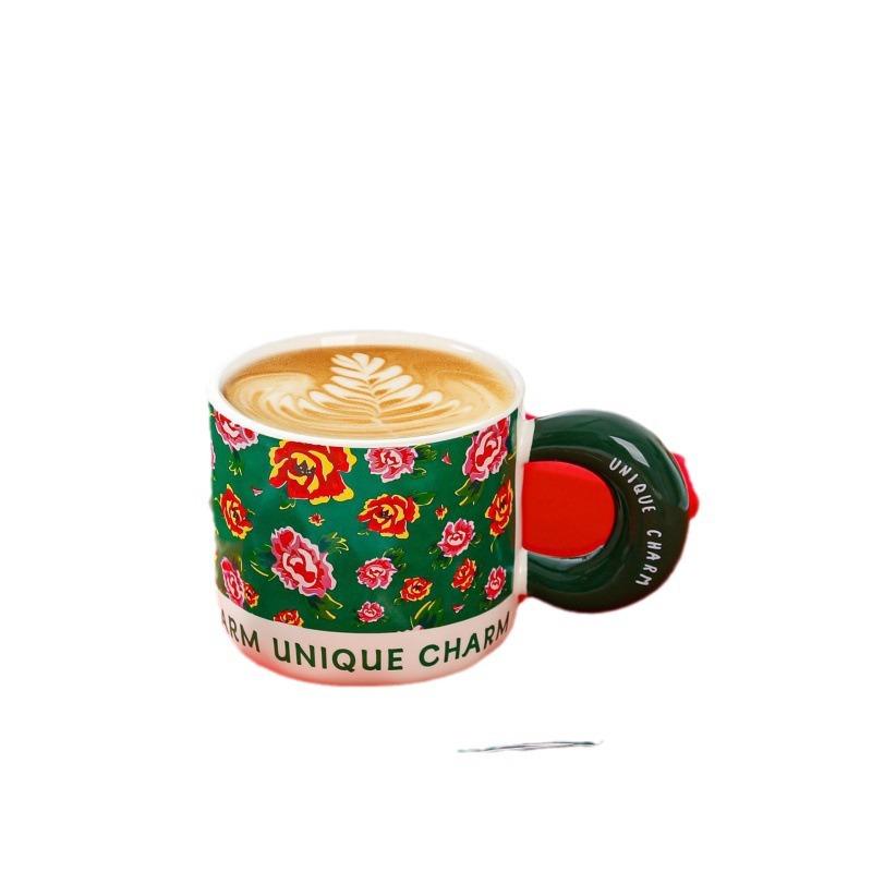 Creative Personalized Mug Souvenirs Northeast Large Flower Ceramic Cup Gifts Household Coffee Cup Couple Water Cup National Trend