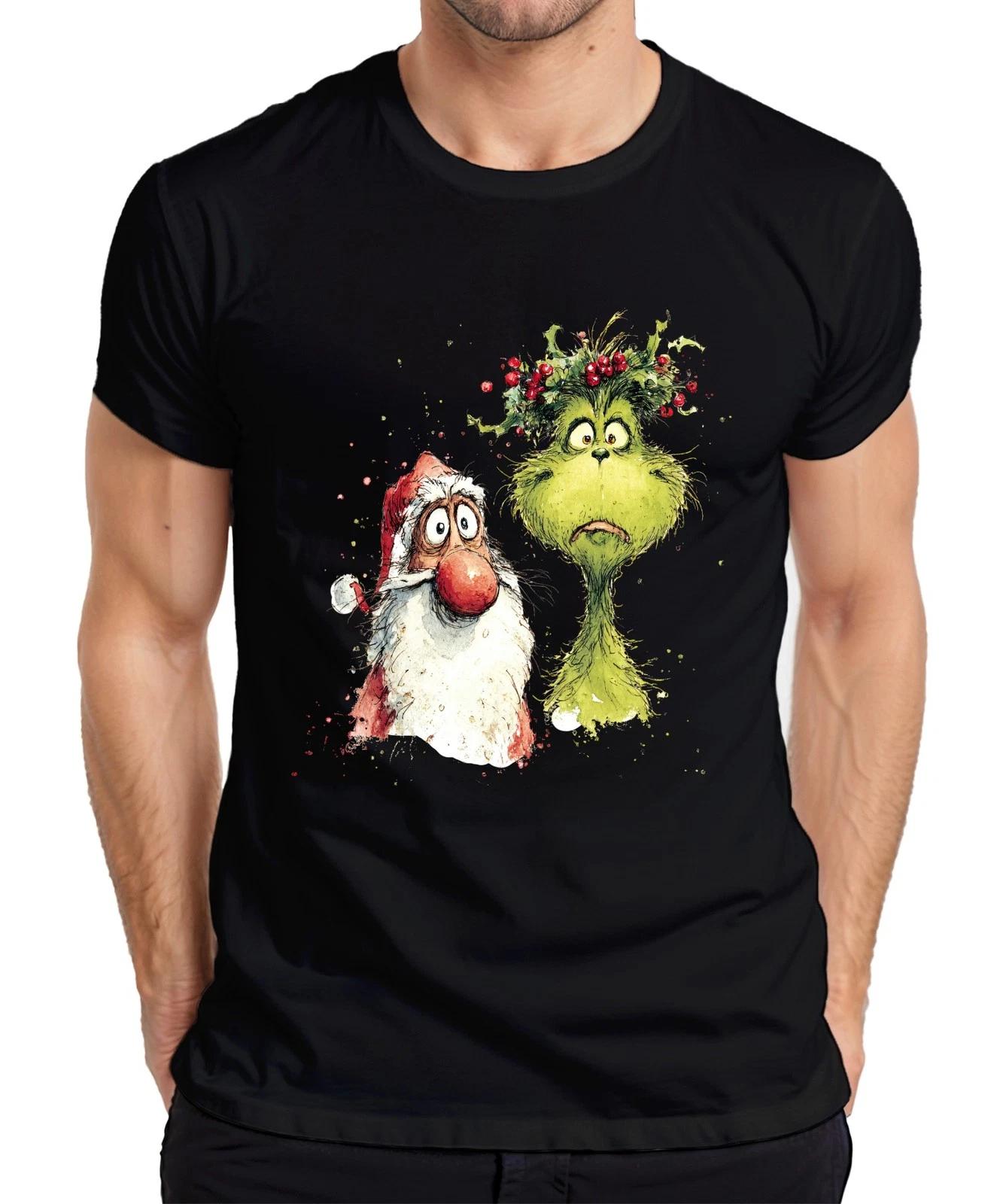 Grinch Weihnachtsmann Weihnachten lustig Geschenk Aquarell Retro Herren T-Shirt XS