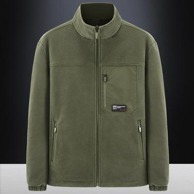 Autumn and Winter Outdoor Mountaineering Fleece Casual Sports Loose Stand-up Collar Double-sided Men's Jacket Trendy Windproof