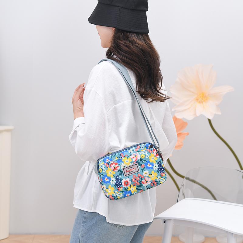 Nylon Shoulder Bags For Women Fashionable Small Square Bag Waterproof Capacity Mommy Bag Ladies Colorful Printed Crossbody Bag