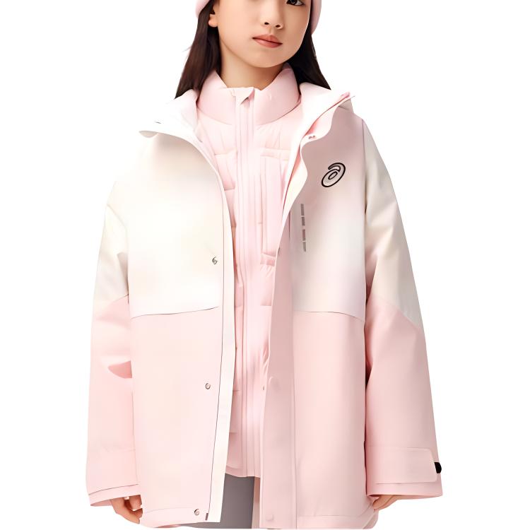 ASICS Multicolor Hooded Fitted Thickened Regular Edition Down Jacket Teenagers Pink 334241073012-0620 120