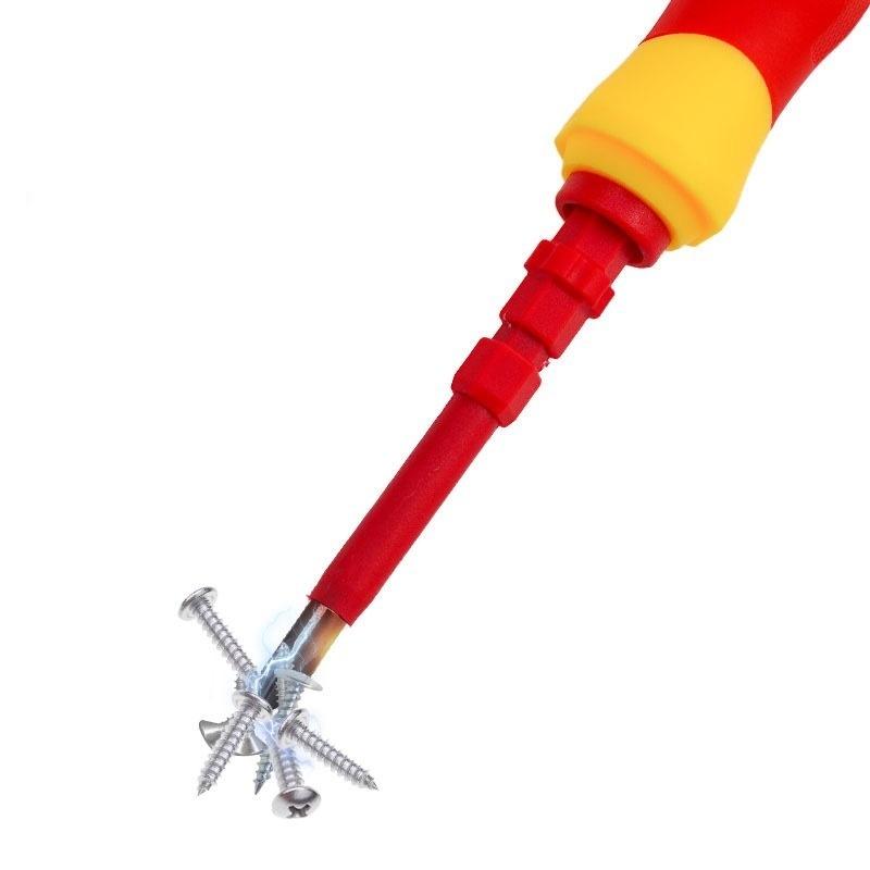 14/Pcs VDE Insulated Screwdriver Set Slotted Phillips Screw Driver Bits Kit With Tester Pen Electricians Hand ToolsColor@@Red