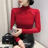 European Autumn 2025 Slim-Fit Beaded Mesh Patchwork Long Sleeve Women's T-Shirt