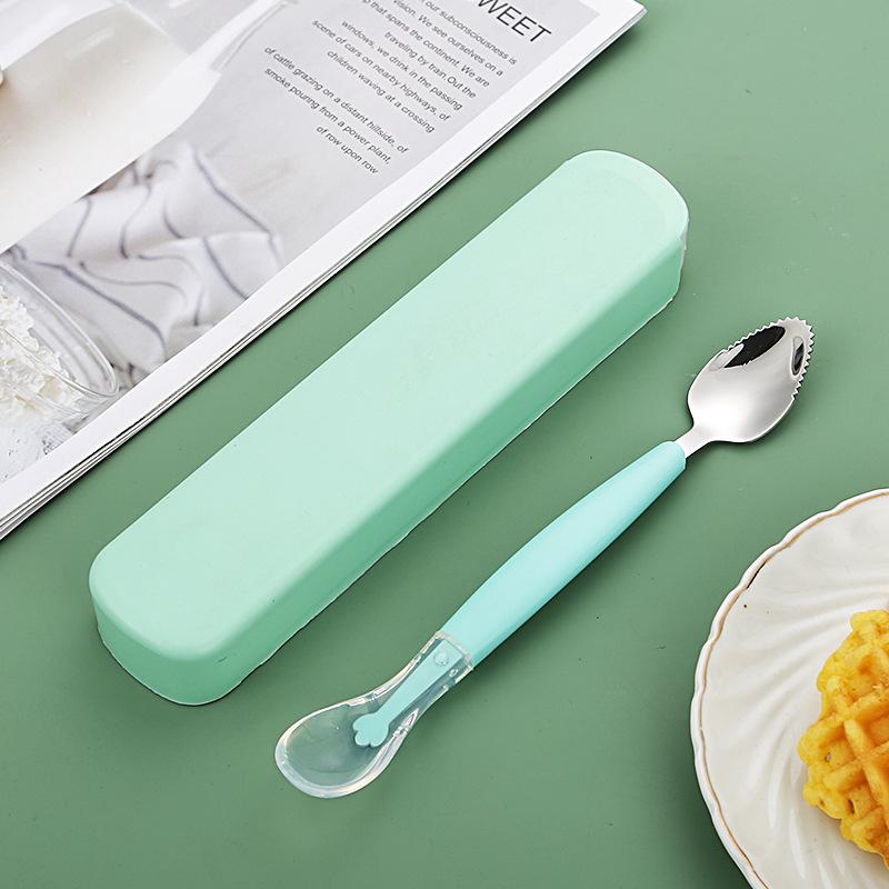 Stainless Steel Baby Feeding Spoons Silicone Heads Gentle on Gums Suitable for Everyday Use