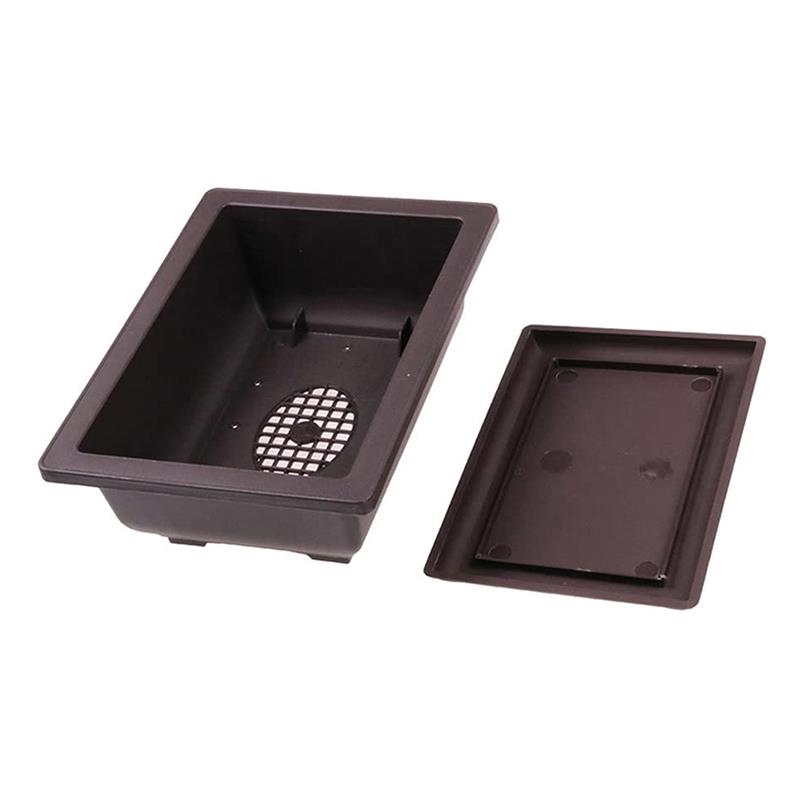 1PC Plastic Flower Pot Balcony Square Flower Pot Flower Bonsai Bowl Nursery Pot Flower Pot Imitation Rectangle Nursery Basin