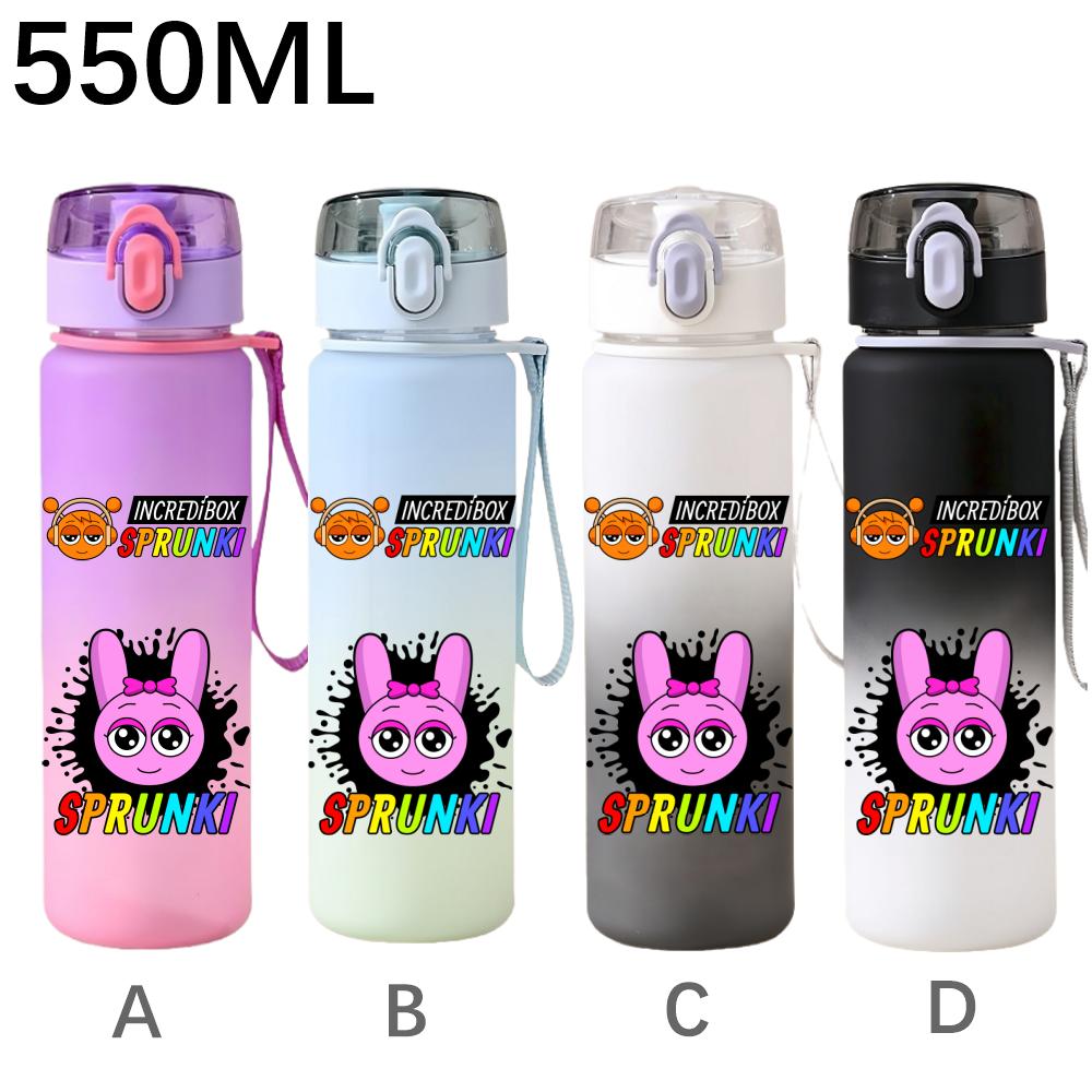 550ml Hra Sprunki Gradientní Sportovní Láhev na Vodu Kreslená Nepropustná Přenosné Lahve na Pití Venku Sport Fitness Pohárek na Vodu