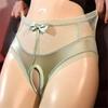 Sexy Women Lace Patchwork Briefs Panties Open Crotch Sheer See Through Briefs Bowknot Fashion Lingeries Female Underwear