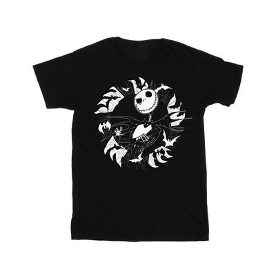 Womens/Ladies Nightmare Before Christmas Jack Bat Circle Cotton Boyfriend T-Shirt