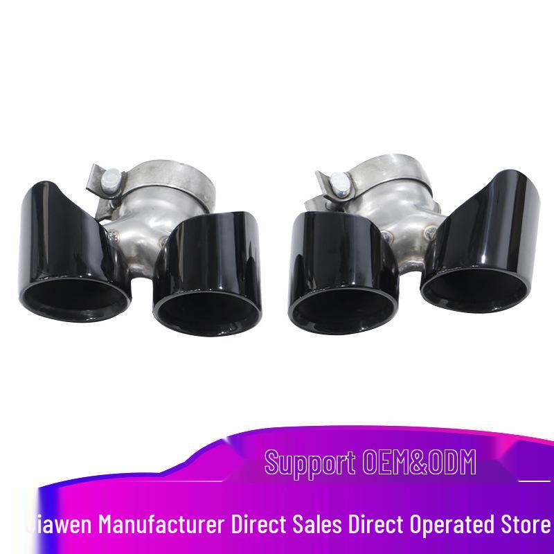 

Stainless Steel Square & Round Titanium Black Quad Exhaust Tips for 2016-2018 Porsche 992 911 Rear Pipe Modification Modified exhaust pipe