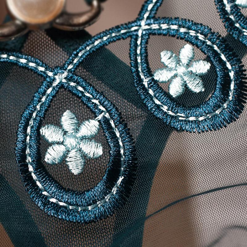 Hollow Out Transparent G-string Female Flower Embroidery Pearl Underpants Women Sexy And Hot Mesh Elastic Underwear bragas sexys