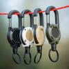 Fly Fishing Retractor Badge Reel with Wire Rope Multipurpose 360-Degree Rotation Keychain Carabiner Clip Camping Supplies