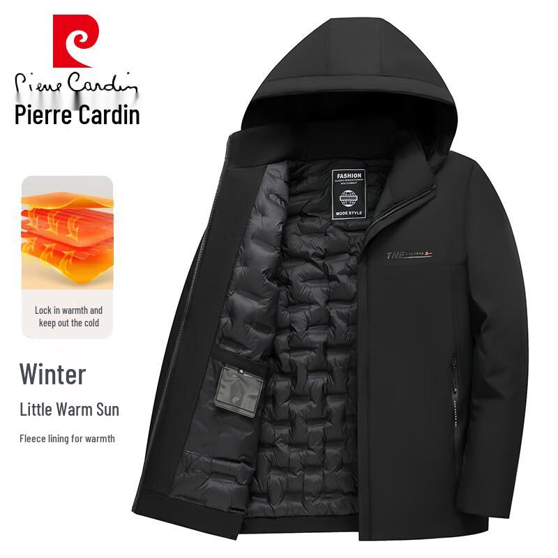 Pierre Cardin Men's Winter Puffer Jacket with Detachable Hood
