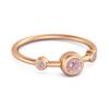 Pink Topaz Triple Bezel-Set Women Wedding Ring  - 925 Sterling Silver Rose Gold Vermeil