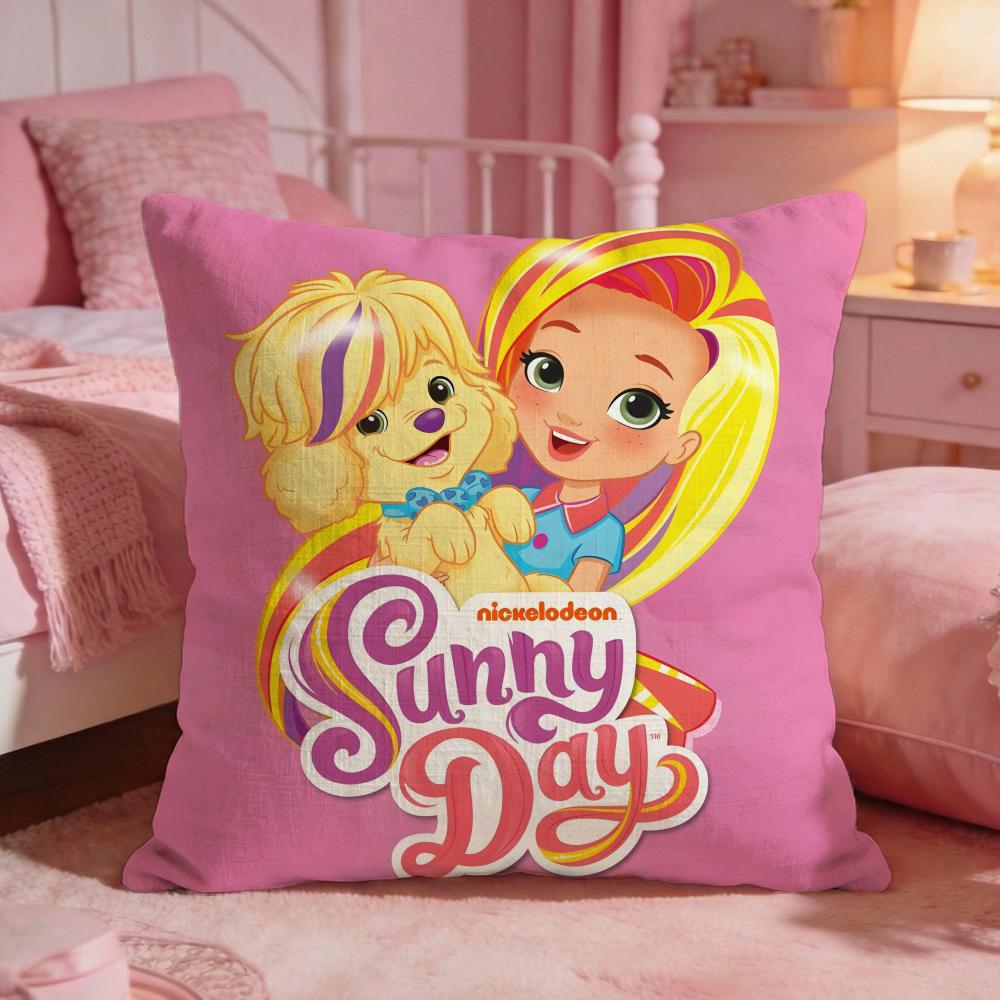 

Cute Girl SSunny Day Cushion Cover Premium Comfort Reversible Pillow Cove Two In One Design For Any Room Car Interior 30X30cm