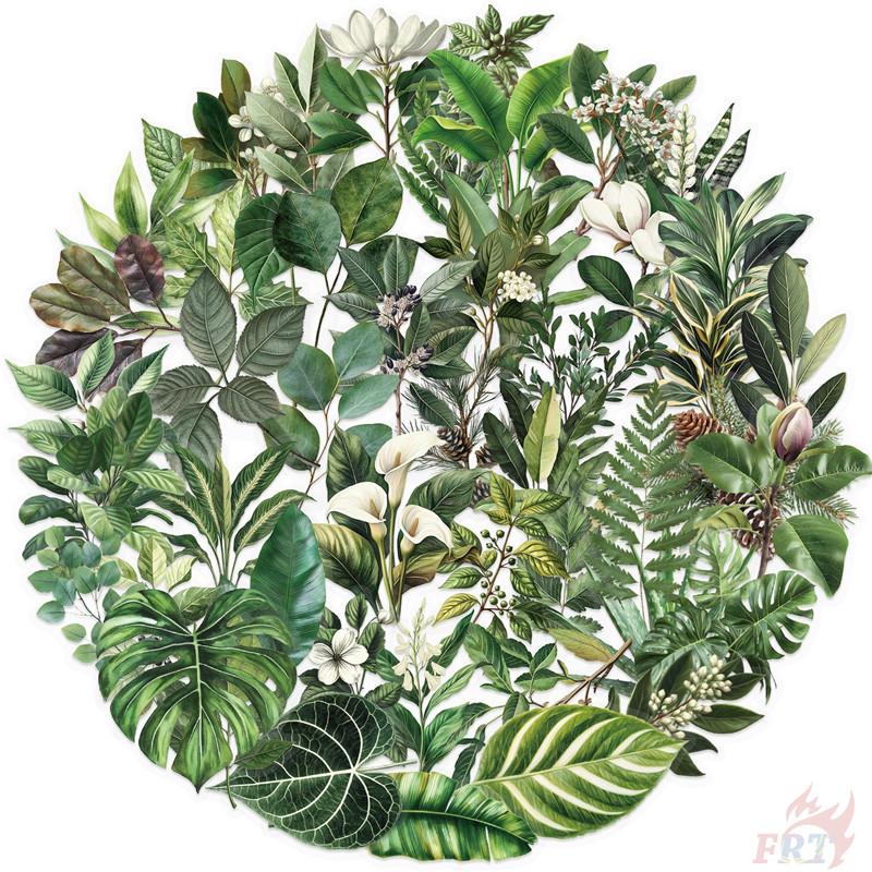 50Pcs/Set Green Leaves Series 02 PET Stickers Waterproof DIY Fashion Doodle Decals Stickers