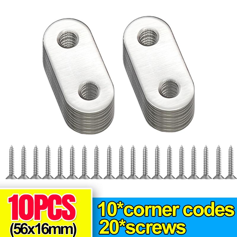 Stainless Steel Corner Bracket Metal Flat Straight Brace Fixed Connecting Plate Corner Brackets For Reapiring Furniture Cabinet